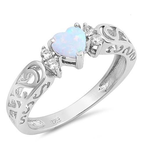Sterling Silver Filigree Opal Ring