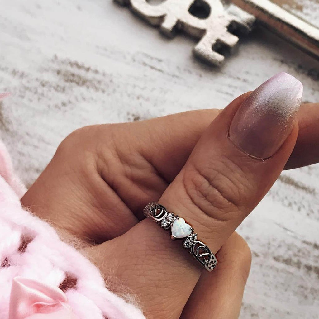 Sterling Silver Filigree Opal Ring