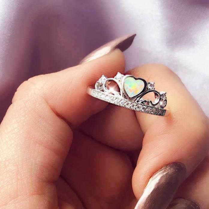 Sterling Silver Princess Crown Ring
