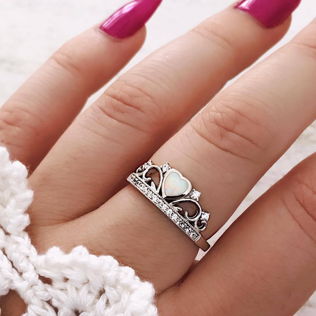 Sterling Silver Princess Crown Ring