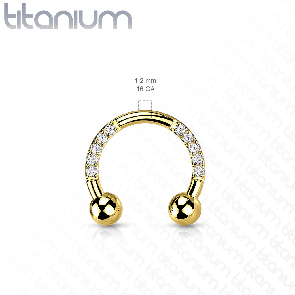 16 Gauge Titanium Crystal Circular Barbell