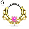 16 Gauge Elysium Septum Ring Gold / Pink