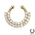 Golden Crystal Fan Septum Ring