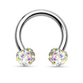 16 Gauge Aurora Crystal Circular Barbell