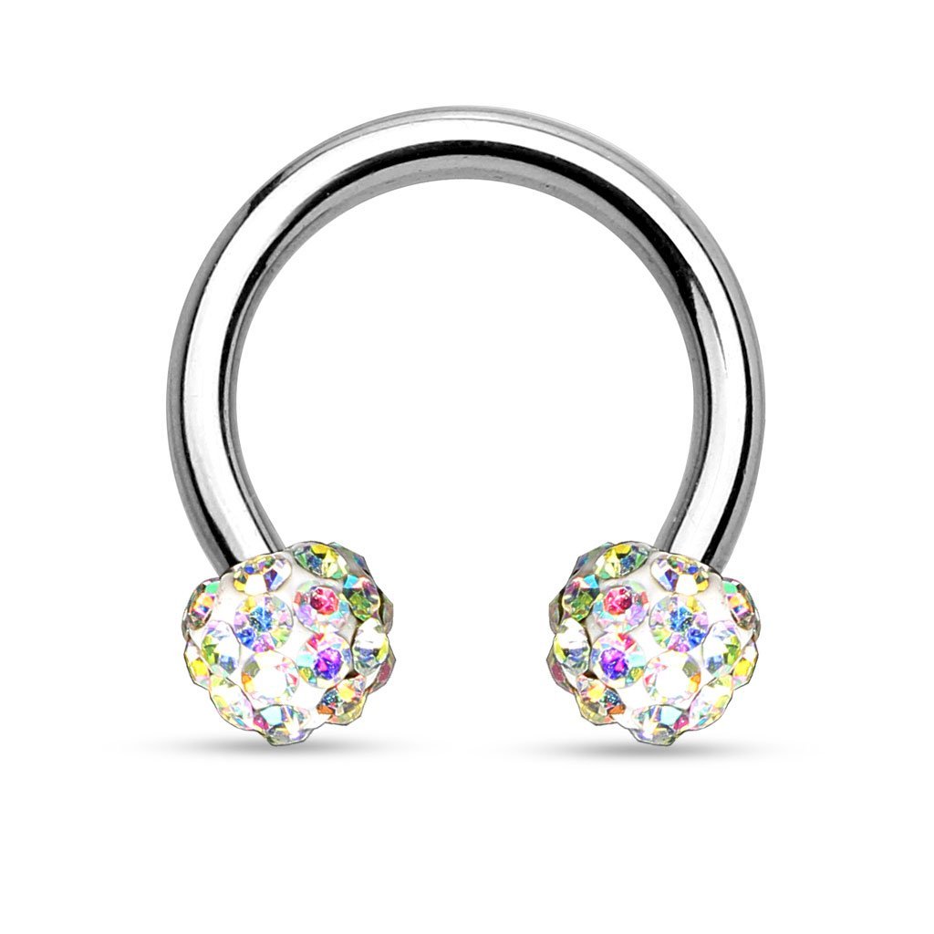 16 Gauge Aurora Crystal Circular Barbell