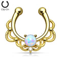 Selene Opal Faux Septum Ring - Gold