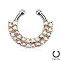 Silver Aurora Fan Faux Septum Ring