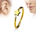 20 Gauge Gold Star Hoop Ring for Nose & Ear
