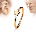 20 Gauge Rose Gold Star Hoop Ring for Nose & Ear