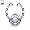 Silver Lab Opal Faux Septum Ring