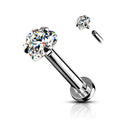 16 Gauge Crystal Heart Top Internally Threaded Stud