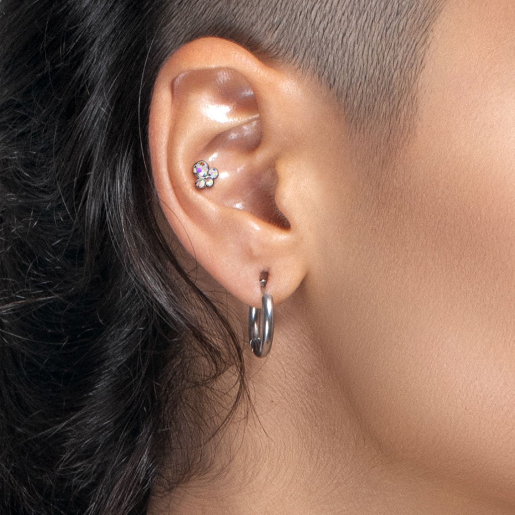 16 Gauge Fit Little Paw Crystal Stud