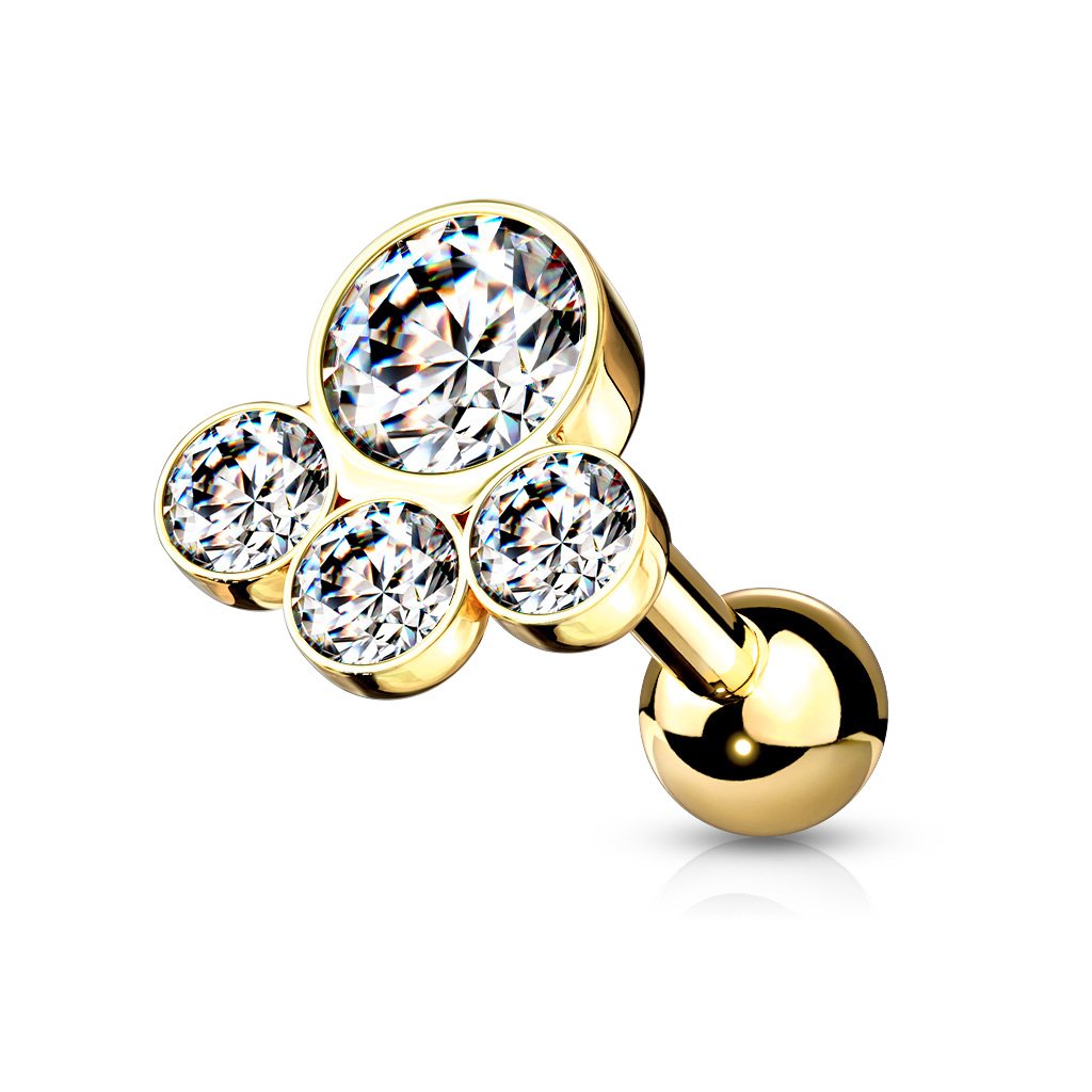 16 Gauge Fit Little Paw Crystal Stud