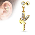16 Gauge Golden Dangling Fairy Cartilage / Tragus Stud