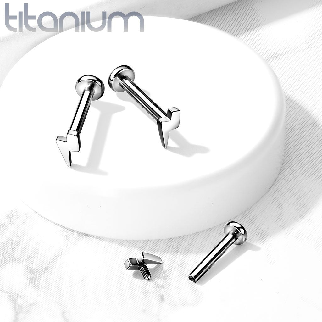 16 Gauge Titanium Internally Threaded Flash Flat Back Stud