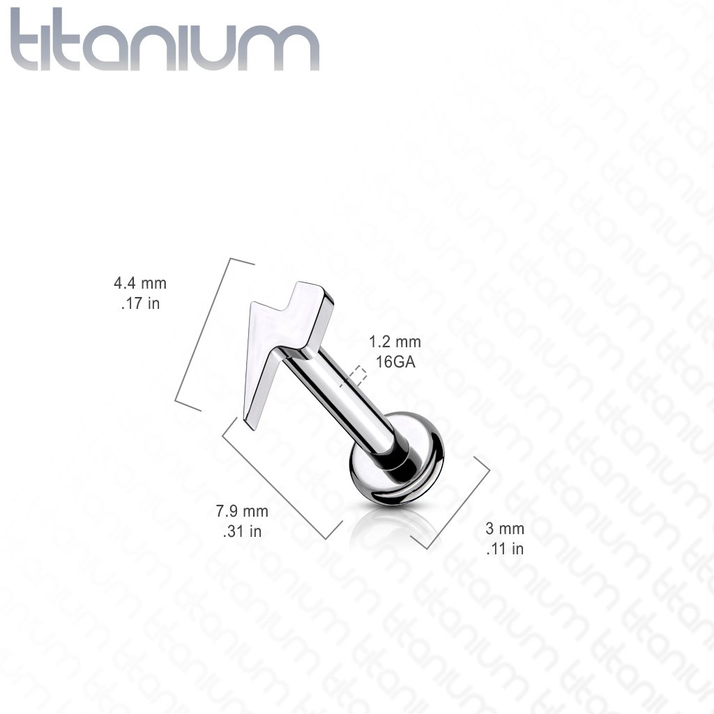 16 Gauge Titanium Internally Threaded Flash Flat Back Stud