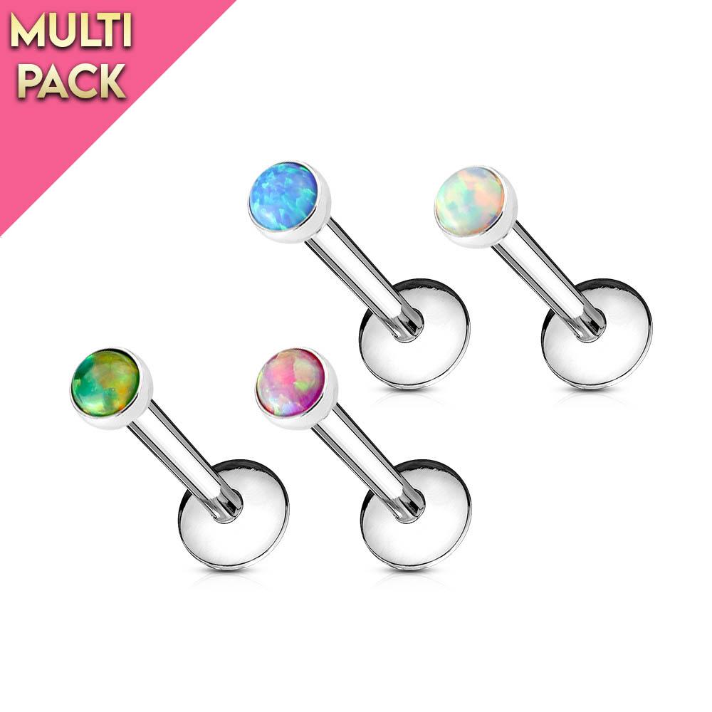 4 Pack Internally Threaded Opal Flat Back Studs