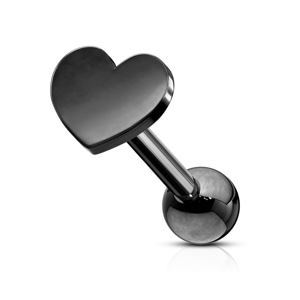 16 Gauge Heart Top Cartilage Tragus Barbell Studs