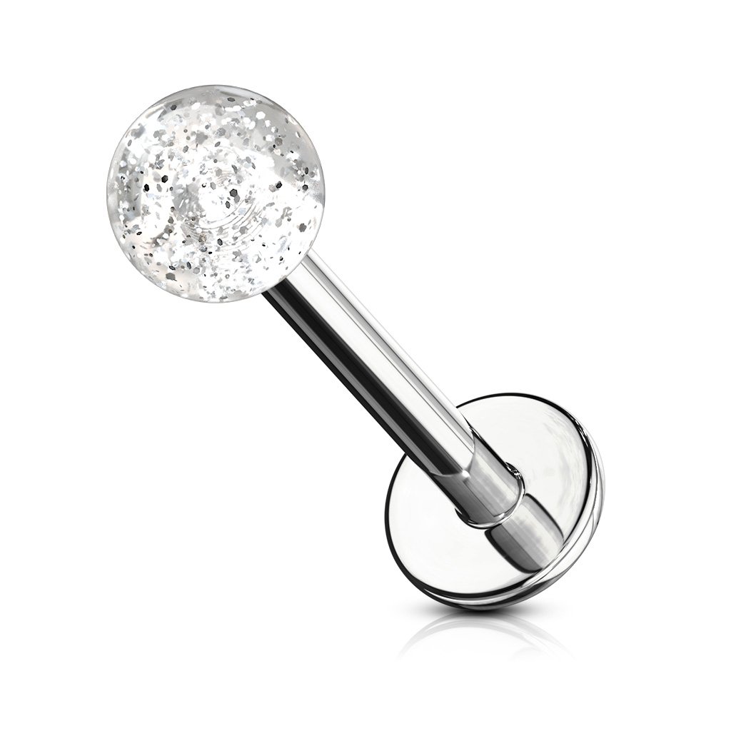 16 Gauge Glitter Ball Flat Back Stud