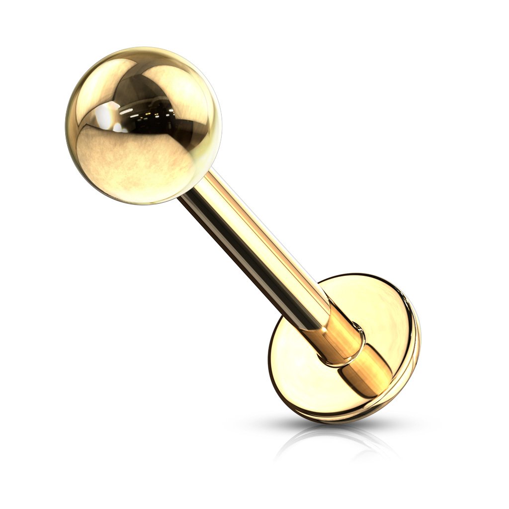 16 Gauge Gold Plated 316L Surgical Steel Flat Back Stud