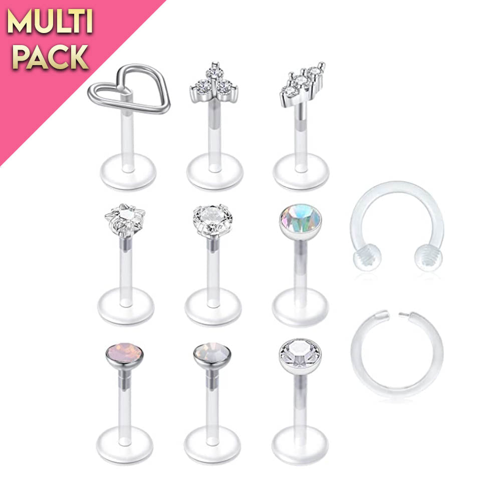 Limited Edition 11 Pack Bioflex Cartilage / Labret Studs