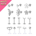 Limited Edition 16 Pack Silver Crystal Studs