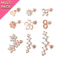 Limited Edition 9 Pack Rose Gold Studs