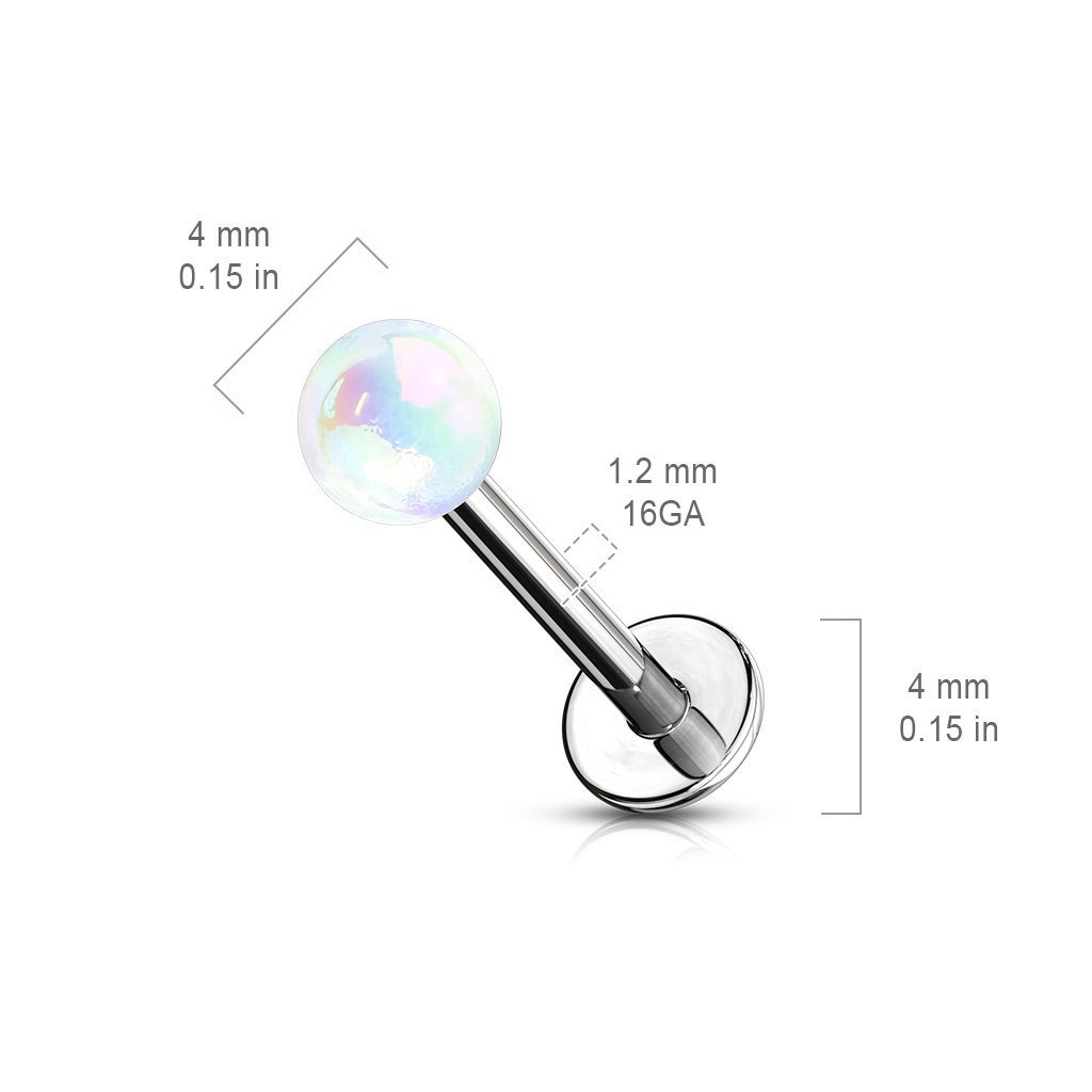 16 Gauge Metallic Flat Back Labret / Ear Cartilage Stud