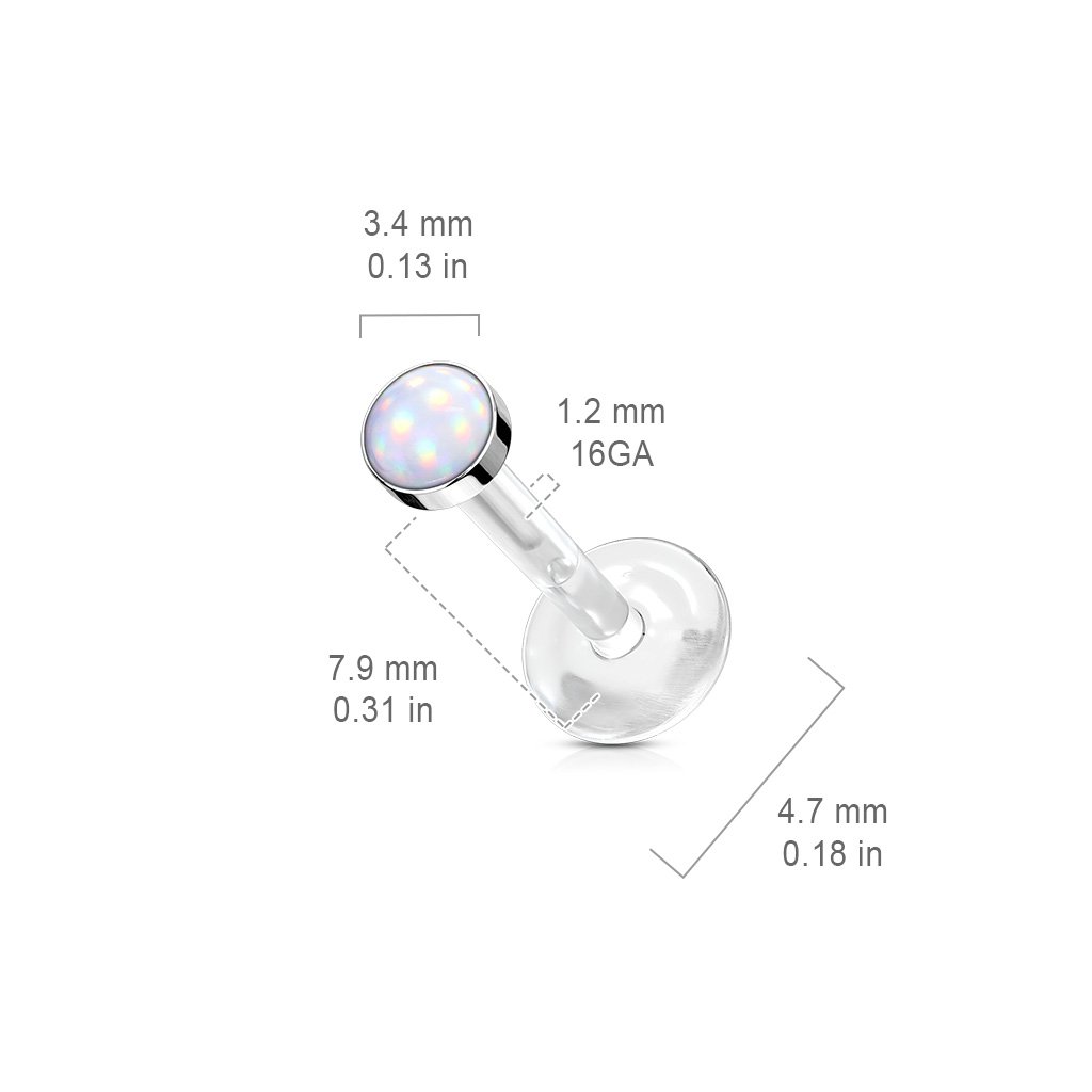 Opal Top Bioflex Stud for Labret, Cartilage, Monroe & More