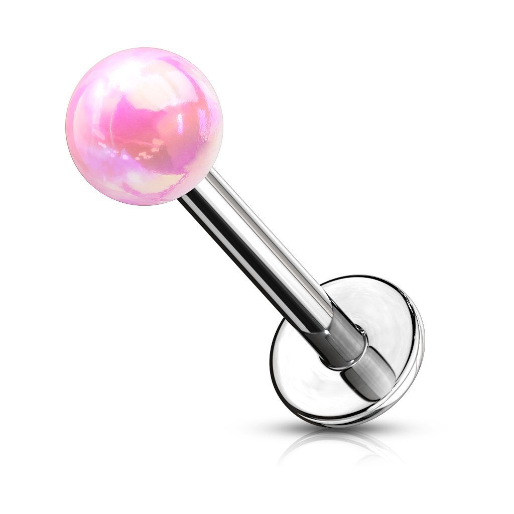 16 Gauge Metallic Flat Back Labret / Ear Cartilage Stud