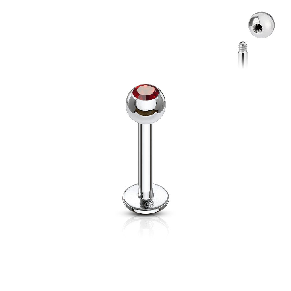 16 Gauge Stainless Steel Gemstone Flat Back Stud