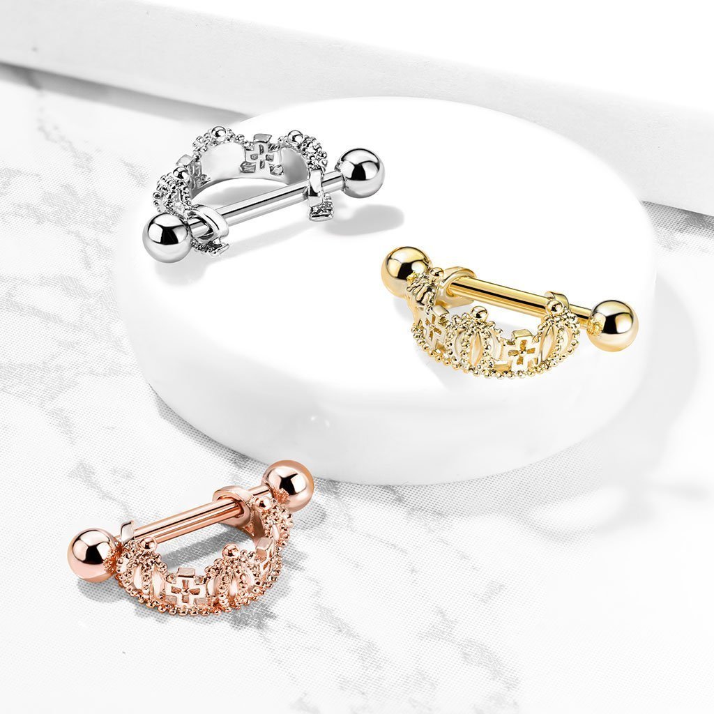 16 Gauge Princess Crown Helix Cuff Barbell