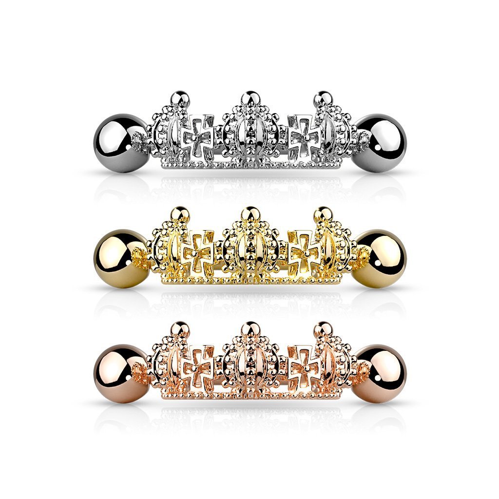 16 Gauge Princess Crown Helix Cuff Barbell