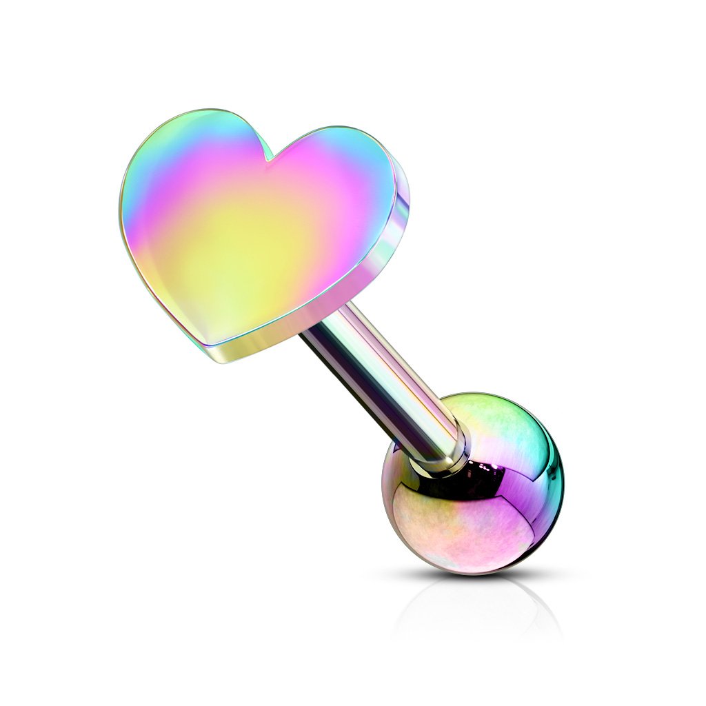 16 Gauge Heart Top Cartilage Tragus Barbell Studs