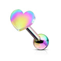 16 Gauge Heart Top Cartilage Tragus Barbell Studs