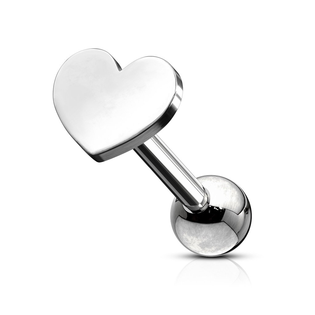 16 Gauge Heart Top Cartilage Tragus Barbell Studs