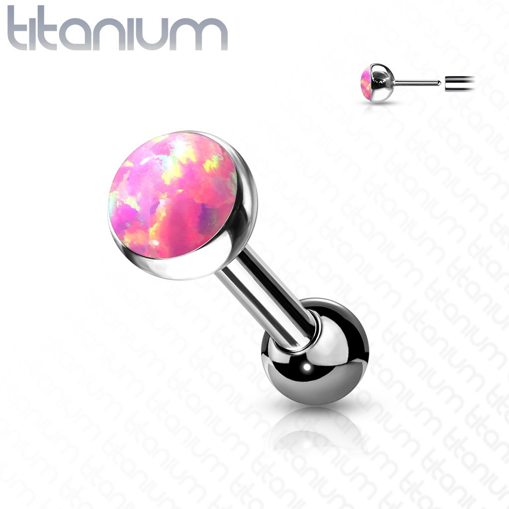 16 Gauge Titanium Push Fit Opal Stud