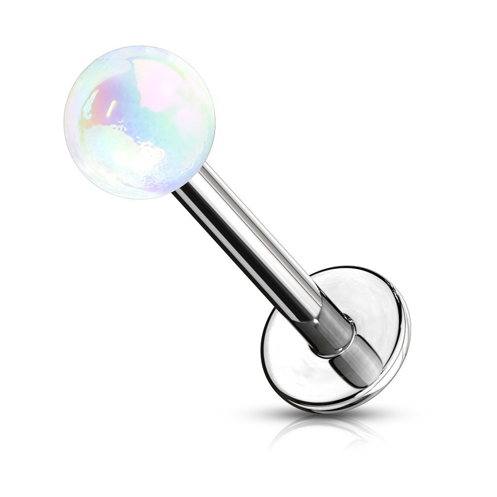 16 Gauge Metallic Flat Back Labret / Ear Cartilage Stud