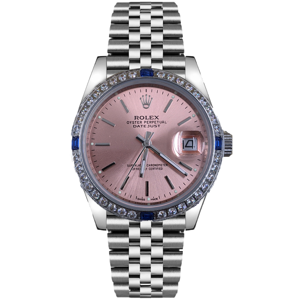 ᏒՕᏞΕХ Datejust Silver rose sertie