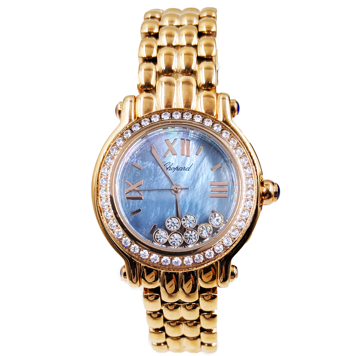 Сhоpɑrd Happy Sport Rosegold Blue Dial