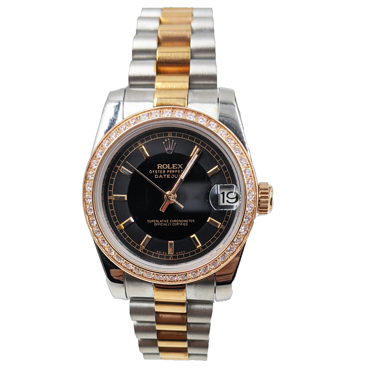 ᏒՕᏞΕХ Datejust Diamond Two tone black serti